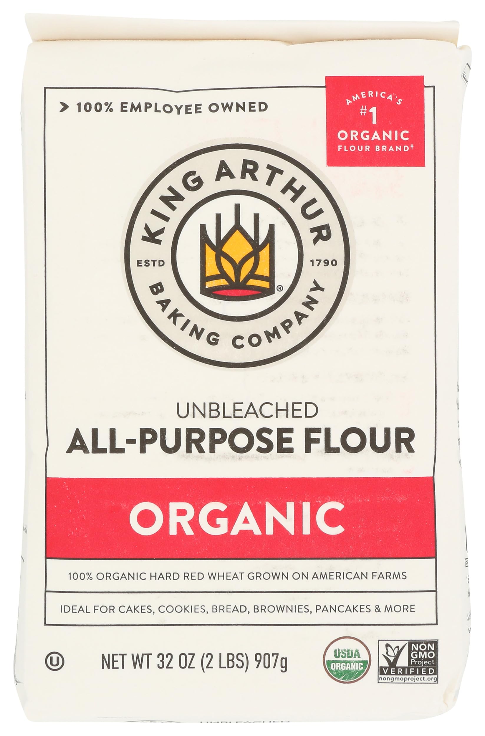 Product image of King Arthur Organic All Purpose Flour Unbleached Non-GMO Premium Baking Flour 2 lbs / 32 oz 32 oz